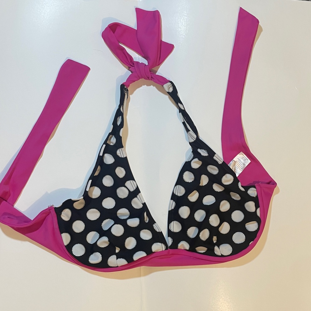 Bra-Sized Black & White Polka Dot Bikini Top